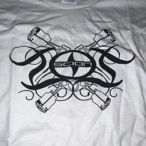 Scion Car Motor Graphic T-Shirt White Size Large Toyota